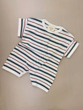 Load image into Gallery viewer, Slate stripe baby romper – soft cotton one-piece for baby boys and girls
