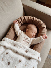 Load image into Gallery viewer, Organic Muslin Baby Blanket – Moon & Sun Celestial Print (85x120 cm)