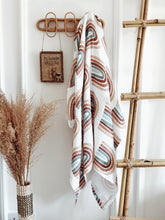 Load image into Gallery viewer, Organic Muslin Baby Blanket – All-Over Rainbow Print, 4-Layer Softness (85x120 cm)