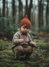 Load image into Gallery viewer, Knitted Pixie Baby Hat – Cotton Blend Tie-Up Bonnet