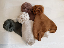 Load image into Gallery viewer, Pompom Baby Bonnet – Cotton Blend Tie-Up Hat with Chin Straps