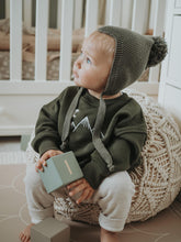 Load image into Gallery viewer, Pompom Baby Bonnet – Cotton Blend Tie-Up Hat with Chin Straps