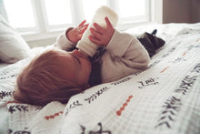 Load image into Gallery viewer, Organic Muslin Baby Blanket – Ethnic Print, 4-Layer Softness (85x120 cm)