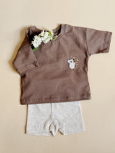 Load image into Gallery viewer, Brown Baby T-shirt with Koala Embroidery – Soft Cotton Stretch