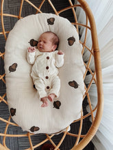 Load image into Gallery viewer, Organic Muslin Baby Blanket – Acorn Print, 4-Layer Softness (85x120 cm)