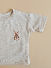 Load image into Gallery viewer, Bunny Face Cotton Baby T-shirt – Soft Flecked Ecru Summer Top