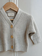 Load image into Gallery viewer, Ecru Cotton Knit Baby Cardigan – Wooden Buttons & All-Season Comfort