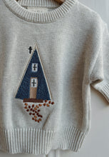 Load image into Gallery viewer, Cabin Knit Baby Jumper – Ecru Flecked Autumn Scene Embroidery