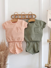 Load image into Gallery viewer, Retro Summer Baby Set – 100% Organic Cotton, T-shirt & Shorts