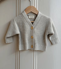 Load image into Gallery viewer, Ecru Cotton Knit Baby Cardigan – Wooden Buttons & All-Season Comfort