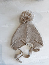 Load image into Gallery viewer, Pompom Baby Bonnet – Cotton Blend Tie-Up Hat with Chin Straps