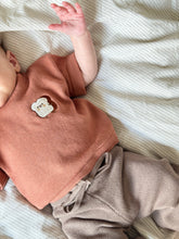 Load image into Gallery viewer, Toast Embroidered Baby & Kids T-shirt – 100% Cotton Knit in Brick Red (0–7Y)