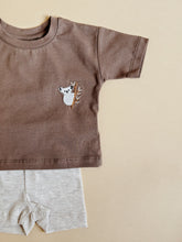 Load image into Gallery viewer, Brown Baby T-shirt with Koala Embroidery – Soft Cotton Stretch