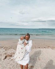 Load image into Gallery viewer, Organic Muslin Baby Blanket – Moon & Sun Celestial Print (85x120 cm)