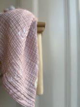 Load image into Gallery viewer, Organic Muslin Baby Blanket – Pink Floral 4-Layer Softness (85x120 cm)