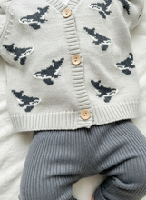 Load image into Gallery viewer, Cotton Knit Baby Cardigan with Whale Pattern