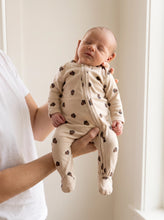 Load image into Gallery viewer, Newborn baby wearing the Acorn organic cotton footed sleepsuit