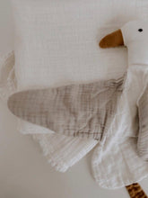 Load image into Gallery viewer, close-up of goose baby comforter – soft organic fabric detail