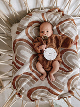 Load image into Gallery viewer, Knitted Rainbow Baby Blanket – All-Over Rainbow Pattern (100x120 cm)