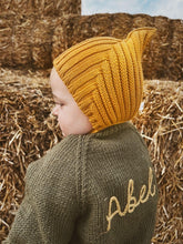 Load image into Gallery viewer, Knitted Pixie Baby Hat – Cotton Blend Tie-Up Bonnet