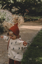 Load image into Gallery viewer, Knitted Pixie Baby Hat – Cotton Blend Tie-Up Bonnet