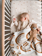 Load image into Gallery viewer, Knitted Rainbow Baby Blanket – All-Over Rainbow Pattern (100x120 cm)