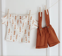 Load image into Gallery viewer, Organic Cotton Baby Shirt – Soft Cotton Fabric with Cinnamon Pattern