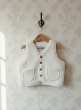 Load image into Gallery viewer, Oversized Sherpa Baby Gilet – Off-White
