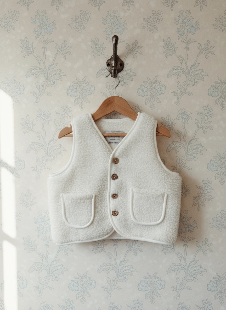 Oversized Sherpa Baby Gilet – Off-White