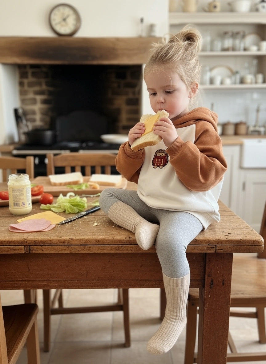 Hedgehog Embroidered Oversize Baby Hoodie – From 6-12m to 5-6y