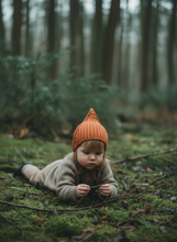 Load image into Gallery viewer, Knitted Pixie Baby Hat – Cotton Blend Tie-Up Bonnet
