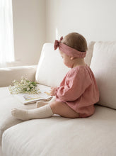 Load image into Gallery viewer, Dusty Rose Organic Cotton Muslin Romper
