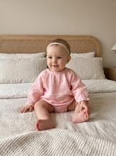 Load image into Gallery viewer, Light Pink Organic Cotton Muslin Romper
