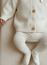 Load image into Gallery viewer, Knit Baby Cardigan – Off White 100% Cotton Button-Up for All Seasons
