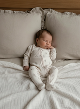 Load image into Gallery viewer, Olive Zip-Up Organic Baby Onesie
