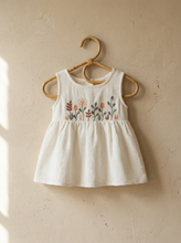Load image into Gallery viewer, Blossom Baby Dress – Soft Cotton with Delicate Floral Embroidery
